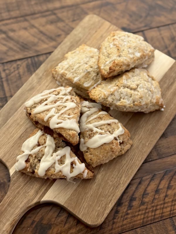 Glazed sourdough scones