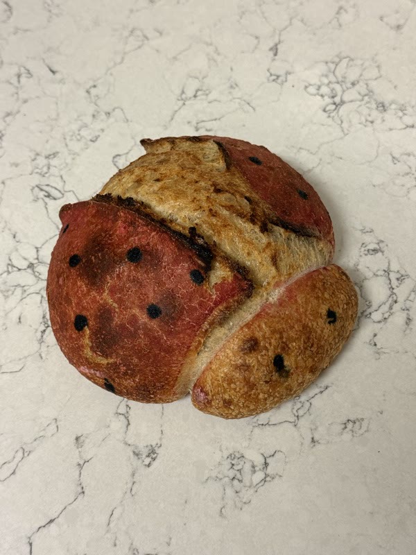 Ladybug decorated loaf