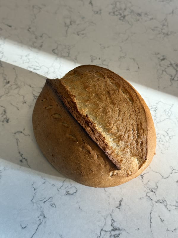 A rustic round loaf