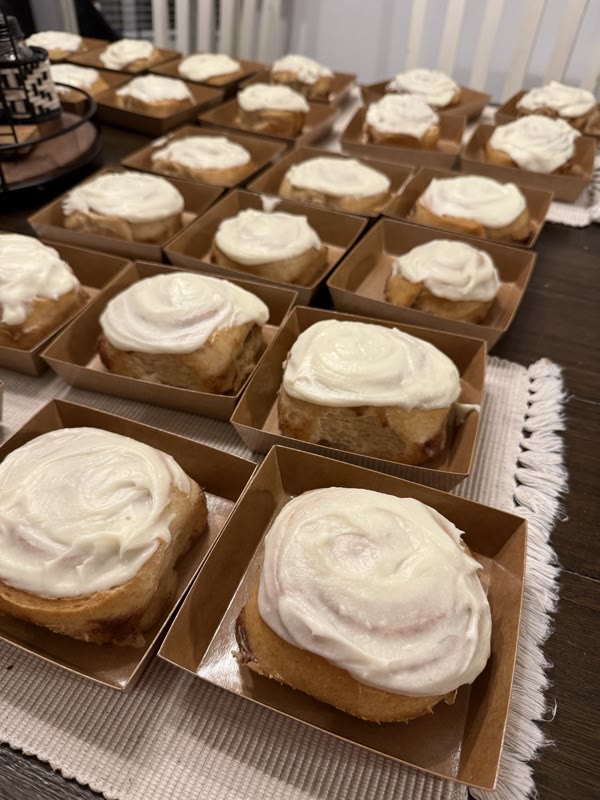 Sourdough cinnamon rolls with cream cheese frosting