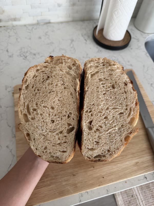 Open, airy crumb